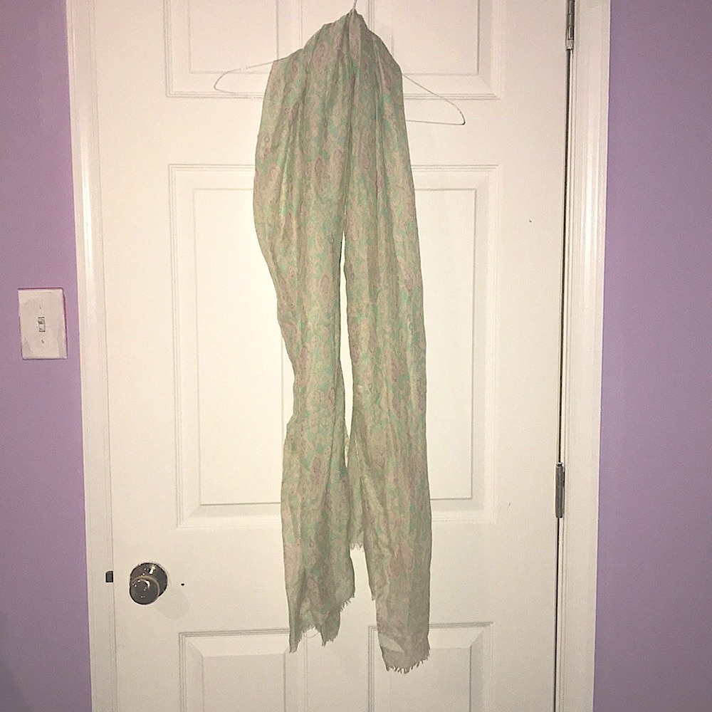 Pale pink and blue scarf